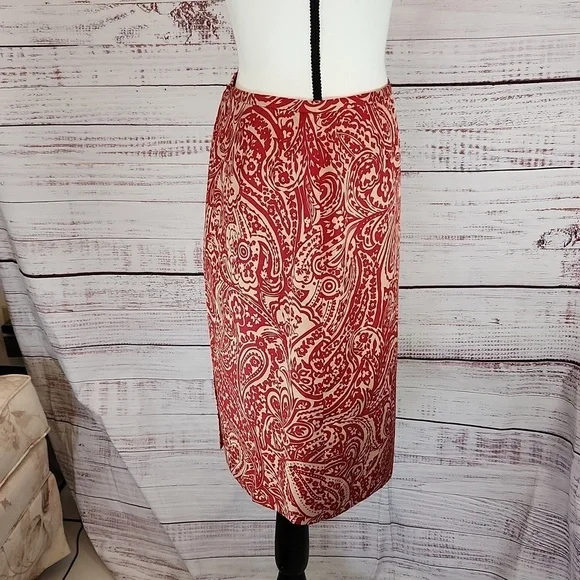 Ann Taylor women's silk wool blend midi skirt - Picture 2 of 6